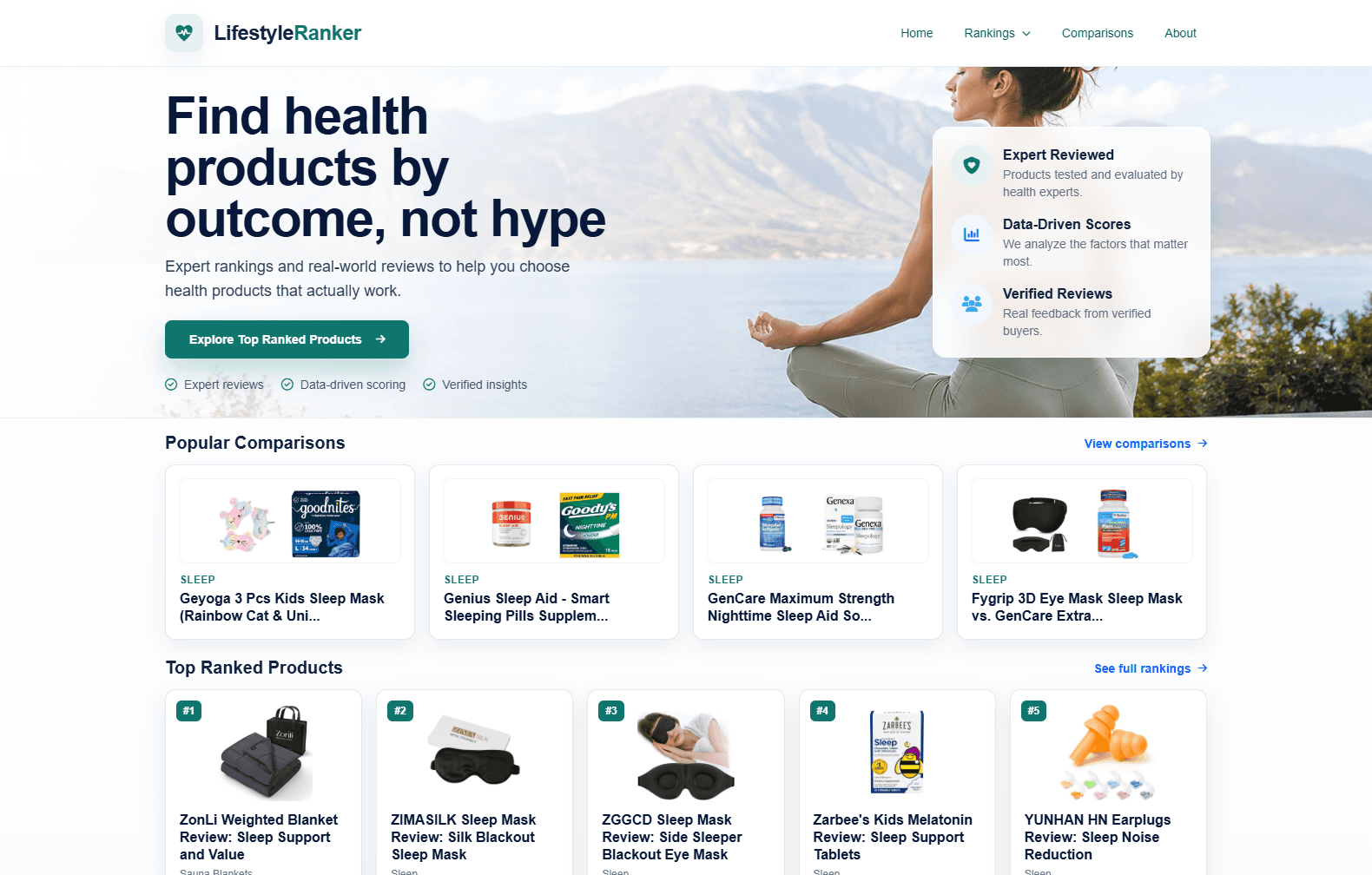 Lifestyle Ranker interface preview