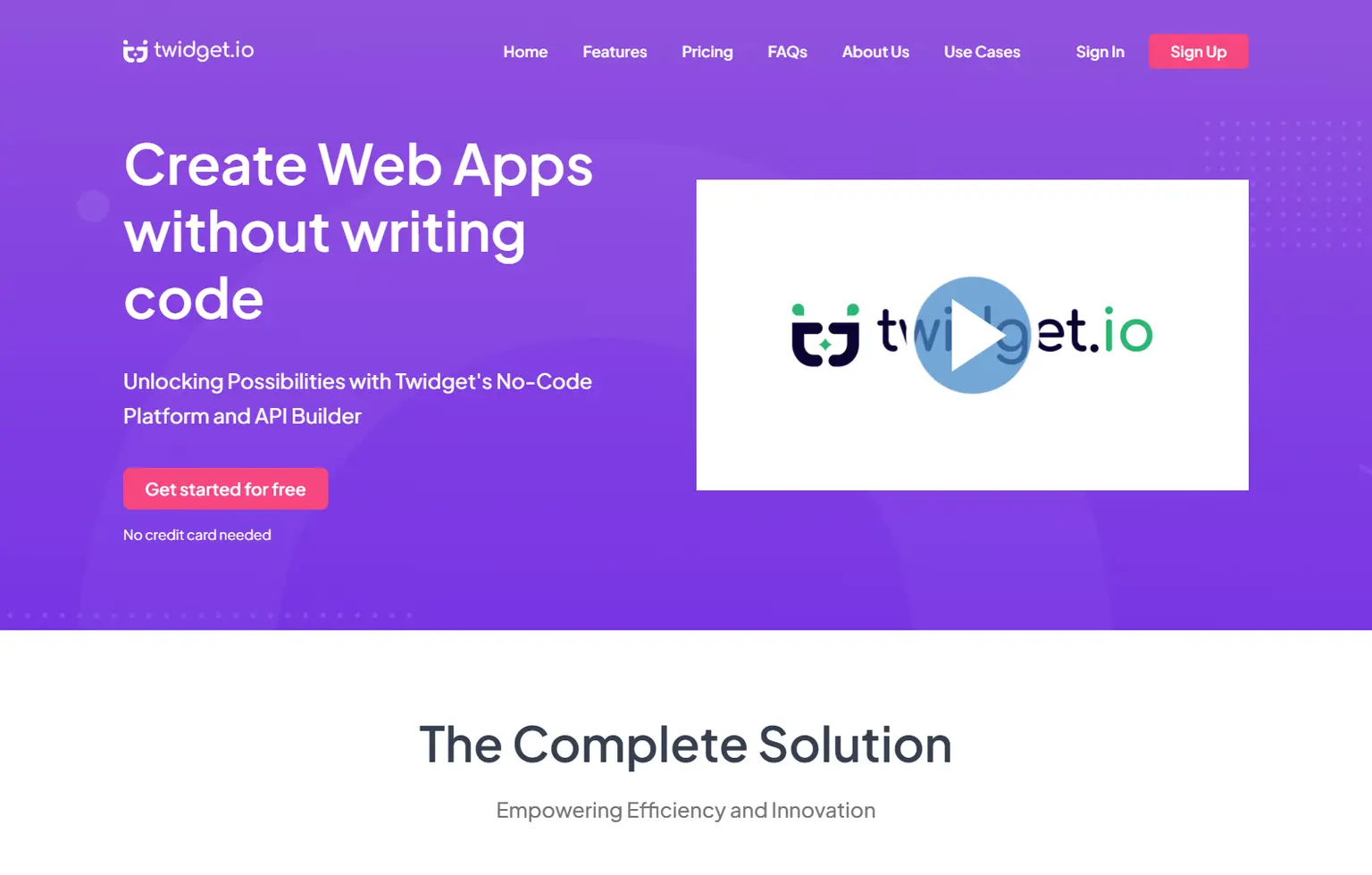 Twidget interface preview