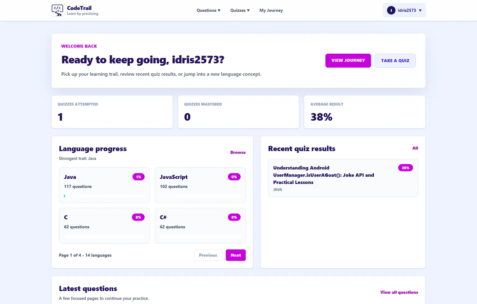 Codetrail interface preview
